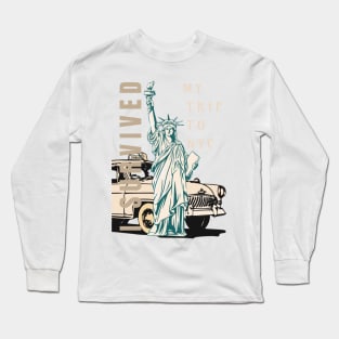 I SURVIVED MY TRIP TO NYC NEW YORK CITY TAXI YELLOW CAB Long Sleeve T-Shirt